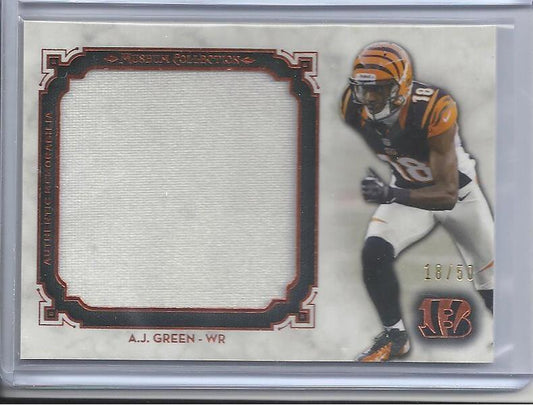 1/1 A.J. GREEN 2013 TOPPS MUSEUM JUMBO GAME USED JERSEY #D 18/50 (JERSEY #18!!)