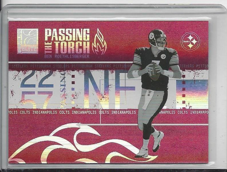 1/1 BEN ROETHLISBERGER 2005 DONRUSS ELITE PASSING THE TORCH #D 7/1000 JERSEY #7!