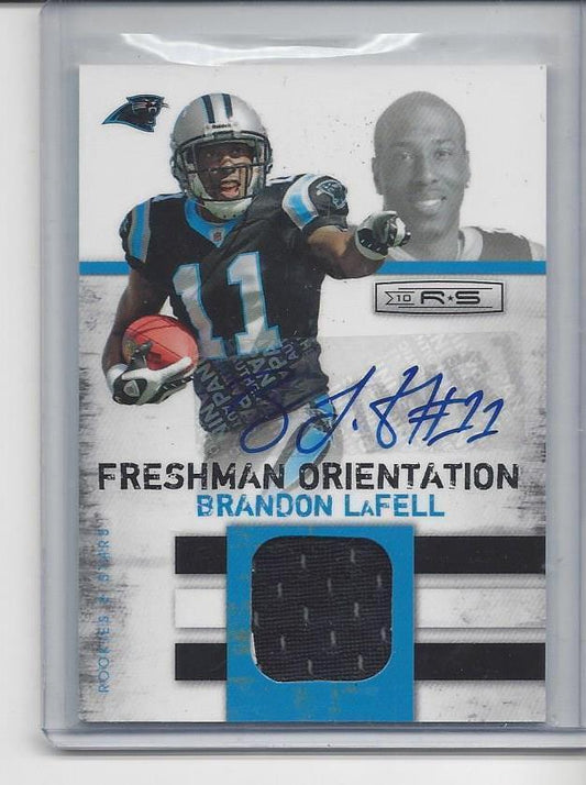 BRANDON LAFELL 2010 ROOKIES & STARS FRESHMAN ORIENTATION JERSEY AUTO RC #D /100