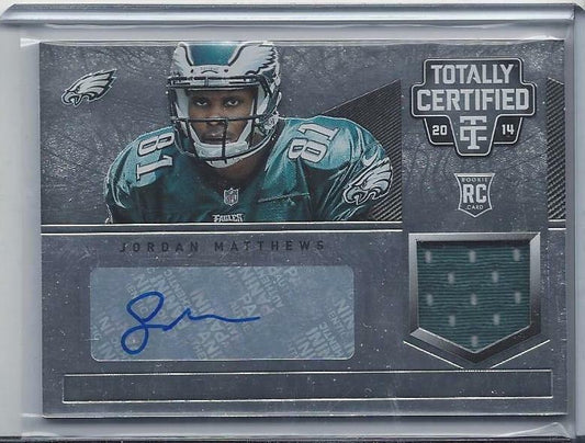 JORDAN MATTHEWS 2014 TOTALLY CERTIFIED EAGLES JERSEY AUTO RC #192