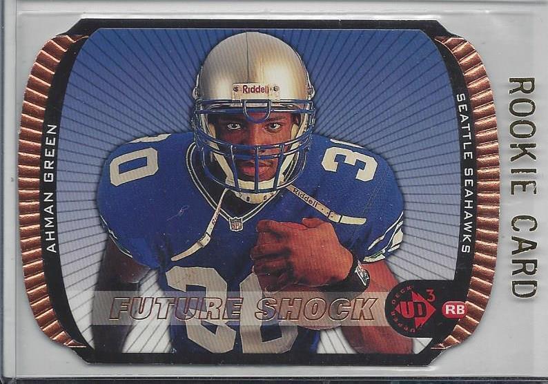 AHMAN GREEN 1998 UPPER DECK UD3 FUTURE SHOCK DIE CUT ROOKIE RC #D 1798/2000