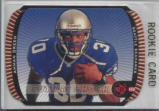 AHMAN GREEN 1998 UPPER DECK UD3 FUTURE SHOCK DIE CUT ROOKIE RC #D 1798/2000