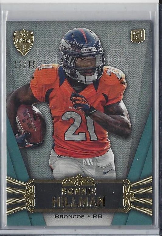 RONNIE HILLMAN 2012 TOPPS SUPREME BRONCOS GREEN PARALLEL RC #D 12/15