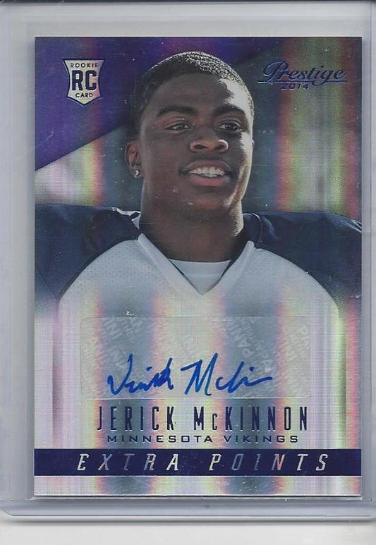 JERICK MCKINNON 2014 PRESTIGE EXTRA POINTS BLUE VIKINGS AUTO RC #250