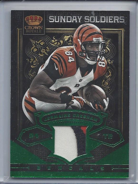 JERMAINE GRESHAM 2012 CROWN ROYALE SUNDAY SOLDIERS GREEN BENGALS PATCH #D /12