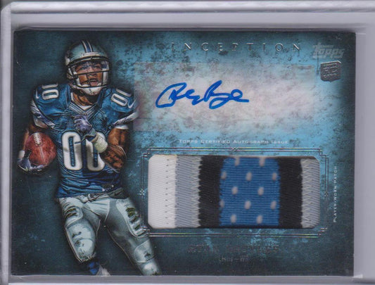 RYAN BROYLES 2012 TOPPS INCEPTION JUMBO 4 COLOR NAMEPLATE PATCH AUTO RC