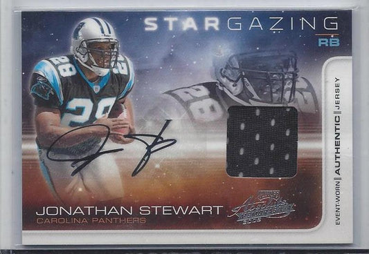 JONATHAN STEWART 2008 ABSOLUTE STAR GAZING PANTHERS JERSEY AUTO RC #D 24/25
