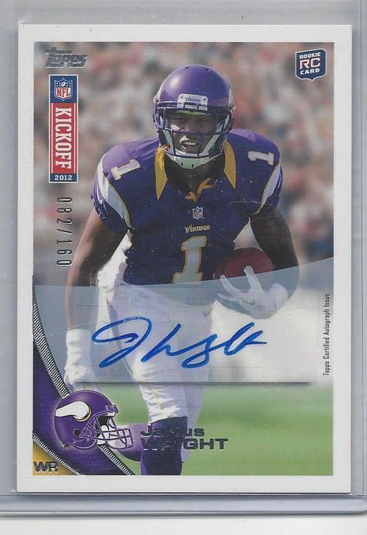 JARIUS WRIGHT 2012 TOPPS KICKOFF VIKINGS ROOKIE AUTO RC #D 82/160