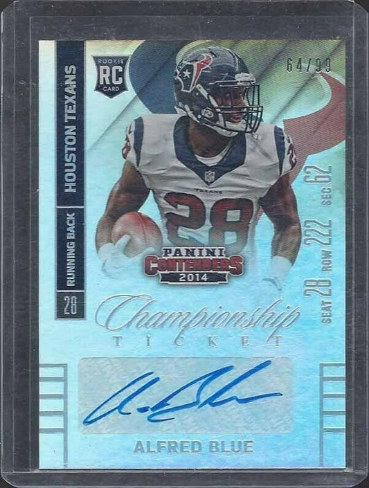 ALFRED BLUE 2014 CONTENDERS CHAMPIONSHIP TICKET VARIATION AUTO RC #D /99