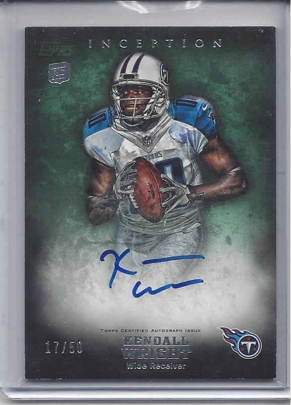 KENDALL WRIGHT 2012 TOPPS INCEPTION GREEN ON CARD AUTO RC #D 17/50