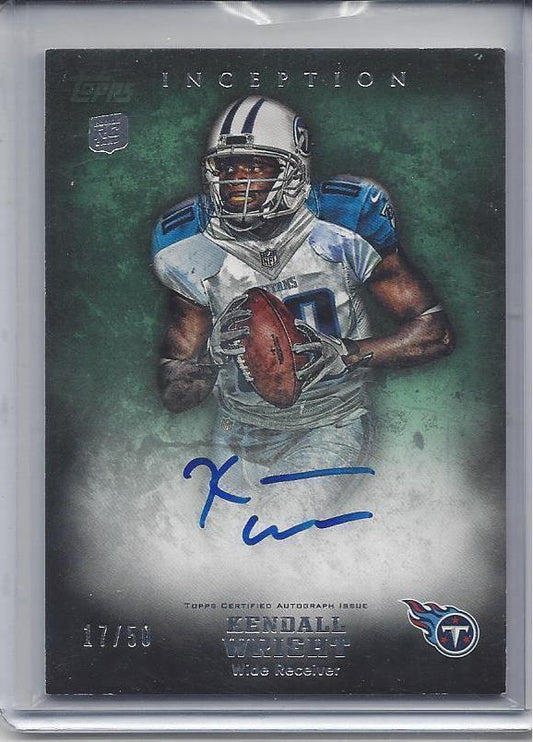 KENDALL WRIGHT 2012 TOPPS INCEPTION GREEN ON CARD AUTO RC #D 17/50