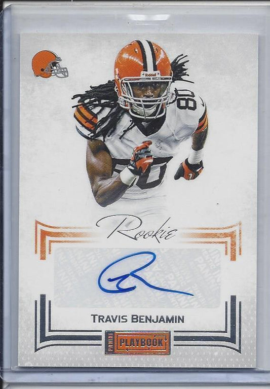 TRAVIS BENJAMIN 2012 PANINI PLAYBOOK BROWNS ROOKIE AUTO RC #D 112/140