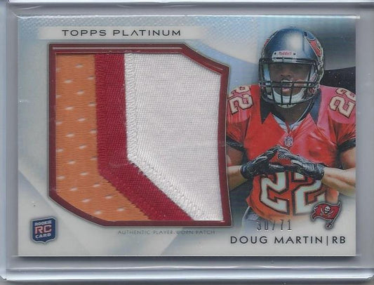 DOUG MARTIN 2012 TOPPS PLATINUM REFRACTOR JUMBO CASE HIT 3 COLOR PATCH RC #D /71
