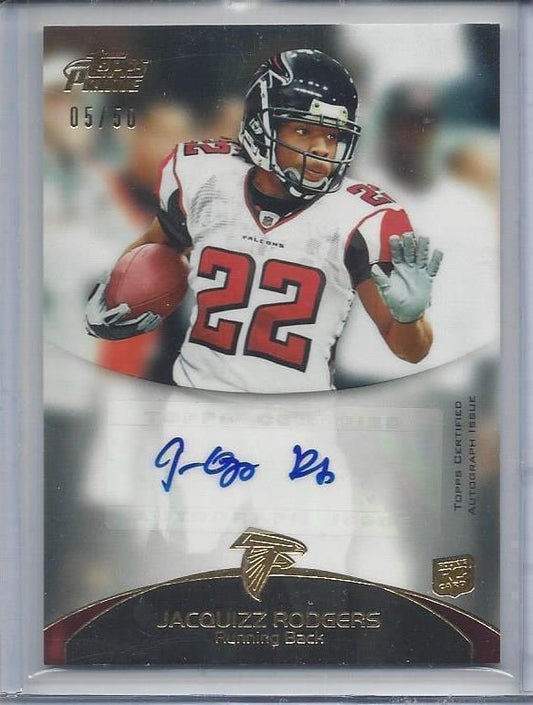 JACQUIZZ RODGERS 2011 TOPPS PRIME GOLD ROOKIE AUTO RC #D 5/50