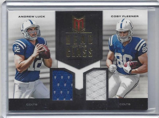 ANDREW LUCK COBY FLEENER 2012 MOMENTUM HEAD OF THE CLASS COLTS JERSEY RC #D /149