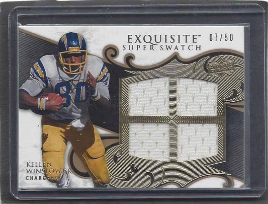 KELLEN WINSLOW 2008 UD EXQUISITE SUPER SWATCH QUAD JERSEY #D 7/50