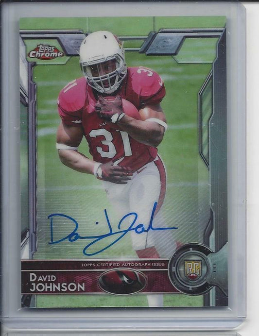 DAVID JOHNSON 2015 TOPPS CHROME CARDINALS ON CARD ROOKIE AUTO RC #177