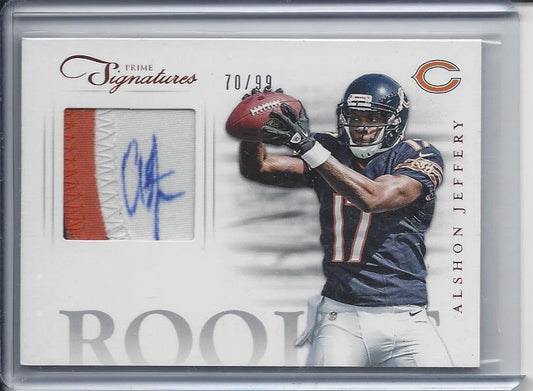 ALSHON JEFFERY 2012 PRIME SIGNATURES 3 COLOR PATCH AUTO ON PATCH RC #D 70/99