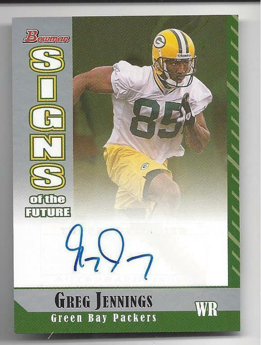 GREG JENNINGS 2006 BOWMAN SIGNS OF THE FUTURE AUTO RC