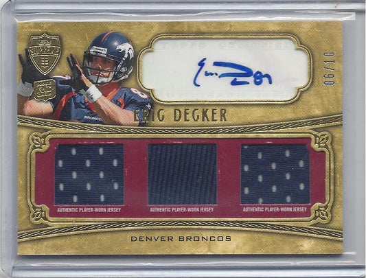 ERIC DECKER 2010 TOPPS SUPREME TRIPLE JERSEY AUTO RC #D 6/10