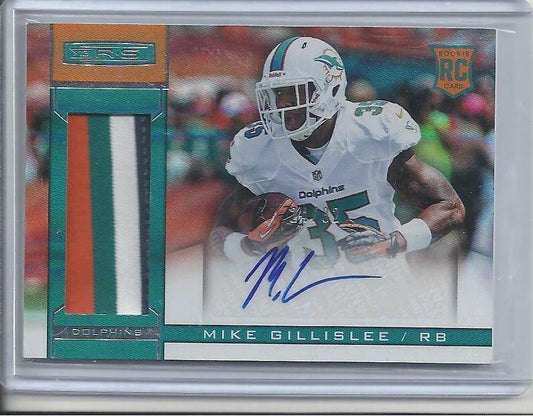 MIKE GILLISLEE 2013 ROOKIES & STARS FOIL 4 COLOR PATCH AUTO RC #D 24/32