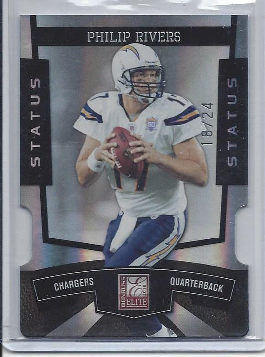 PHILIP RIVERS 2010 DONRUSS ELITE BLACK STATUS DIE CUT #D 18/24