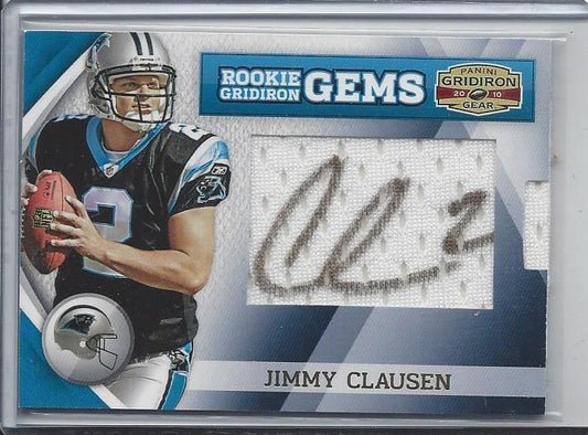 JIMMY CLAUSEN 2010 GRIDIRON GEAR GEMS PULLOUT JERSEY ON CARD AUTO RC #D 171/223