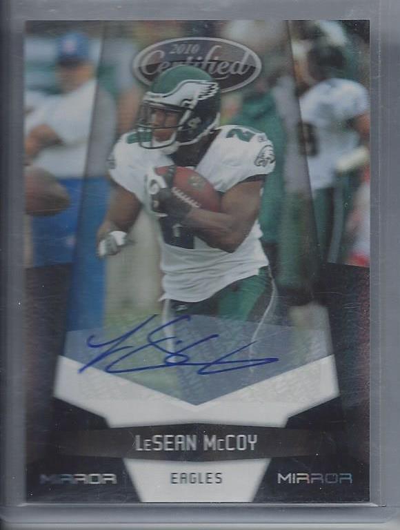 LESEAN McCOY 2010 CERTIFIED MIRROR BLACK EAGLES AUTO TRUE #D 1/1