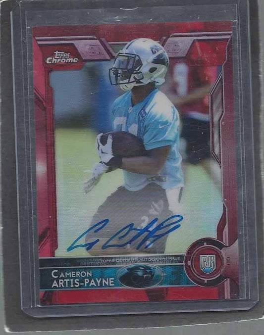CAMERON ARTIS-PAYNE 2015 TOPPS CHROME RED REFRACTOR ON CARD AUTO RC #D 4/5