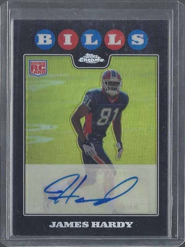 JAMES HARDY 2008 TOPPS CHROME ROOKIE REFRACTOR AUTO RC #D 22/50
