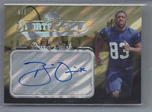 BRIAN QUICK 2012 PRESS PASS SPORTS TOWN GOLD REFLECTOR AUTO RC #D 5/5