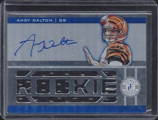 ANDY DALTON 2011 TOTALLY CERTIFIED BLUE JUMBO JERSEY ON CARD ROOKIE AUTO RC /399