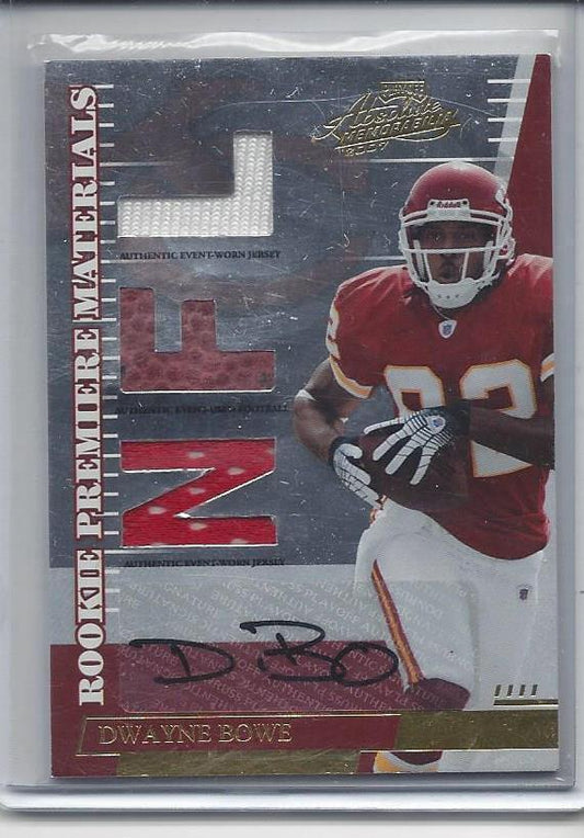 DWAYNE BOWE 2007 ABSOLUTE RPM GOLD TRIPLE JERSEY BALL AUTO RC #D 75/100