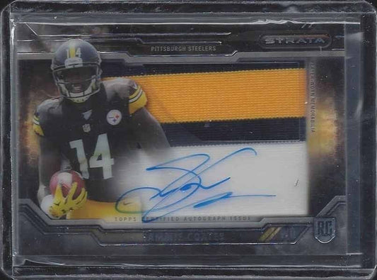 SAMMIE COATES 2015 TOPPS STRATA CLEAR CUT 3 COLOR STEELERS JUMBO PATCH AUTO RC
