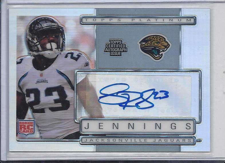 RASHAD JENNINGS 2009 TOPPS PLATINUM REFRACTOR AUTO RC #D /1050