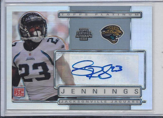 RASHAD JENNINGS 2009 TOPPS PLATINUM REFRACTOR AUTO RC #D /1050