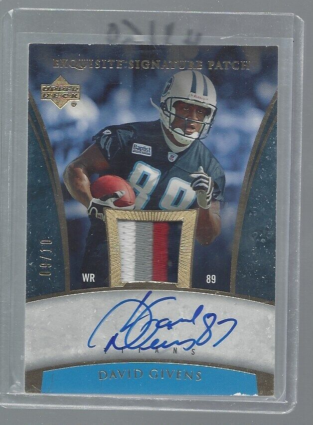DAVID GIVENS 2006 EXQUISITE SIGNATURE GOLD PATCH ON CARD AUTO #D /10