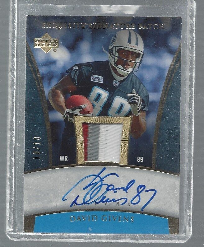 DAVID GIVENS 2006 EXQUISITE SIGNATURE GOLD PATCH ON CARD AUTO #D /10