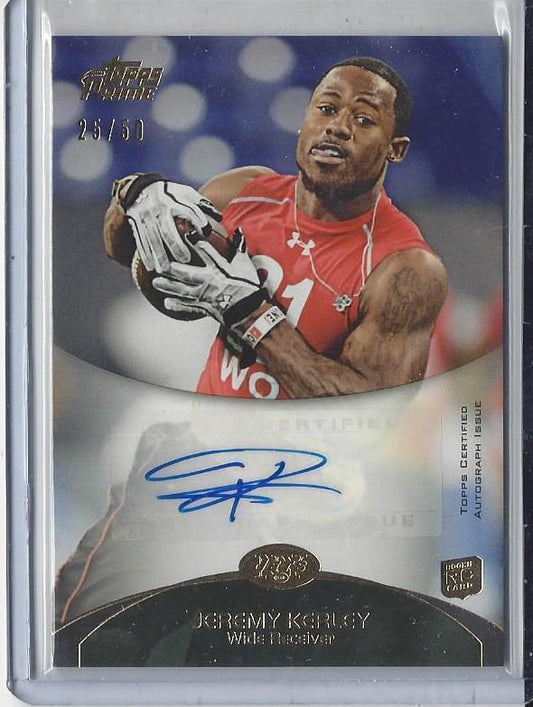 JEREMY KERLEY 2011 TOPPS PRIME GOLD JETS ROOKIE AUTO RC #D 25/50