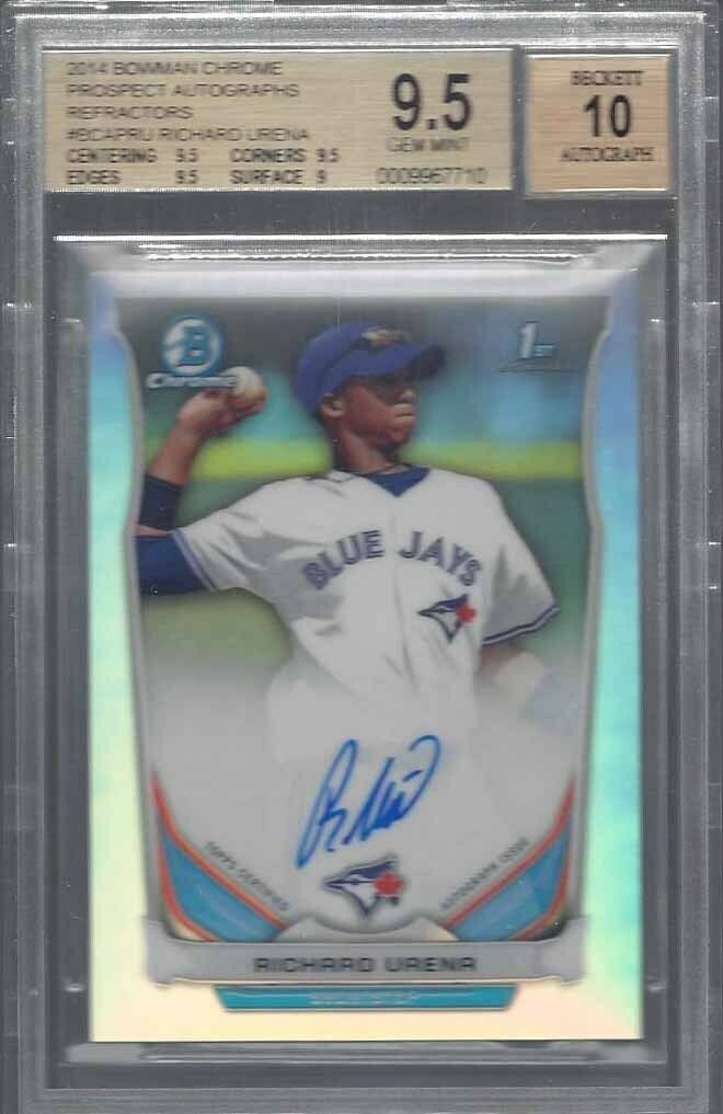 RICHARD URENA 2014 BOWMAN CHROME 1ST REFRACTOR PROSPECT AUTO /500 BGS 9.5 10 AU