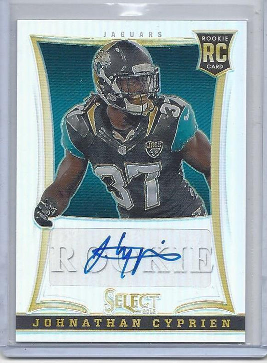 JOHNATHAN CYPRIEN 2013 PANINI SELECT JAGUARS PRIZM REFRACTOR AUTO RC #D 129/199