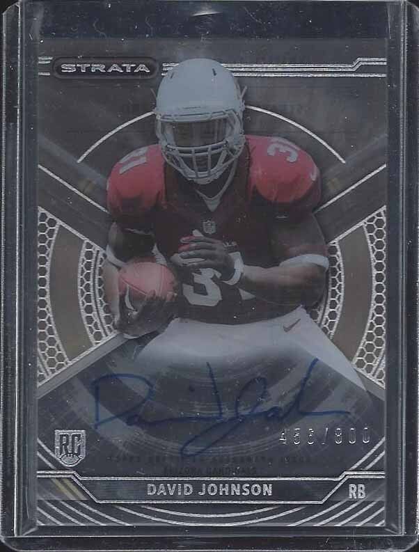 DAVID JOHNSON 2015 TOPPS STRATA CARDINALS ON CARD ROOKIE AUTO RC #D 456/800