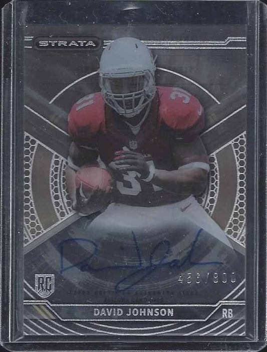 DAVID JOHNSON 2015 TOPPS STRATA CARDINALS ON CARD ROOKIE AUTO RC #D 456/800