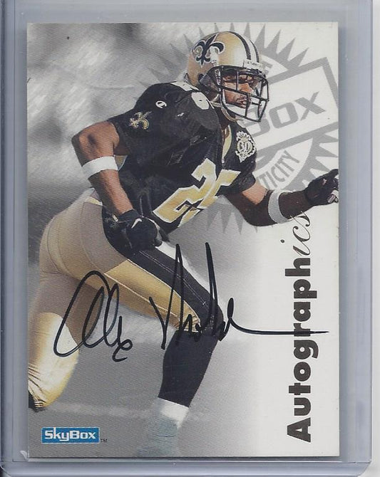 ALEX MOLDEN 1997 FLEER SKYBOX AUTOGRAPHICS SAINTS ON CARD AUTO
