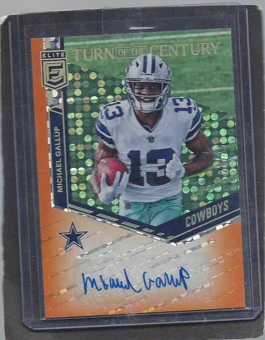 MICHAEL GALLUP 2018 PANINI DONRUSS TURN OF THE CENTURY ORANGE AUTO RC #D 21/25