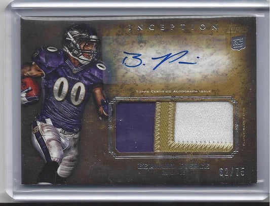 BERNARD PIERCE 2012 TOPPS INCEPTION GOLD RPA 3 COLOR RAVENS PATCH AUTO RC #D /75