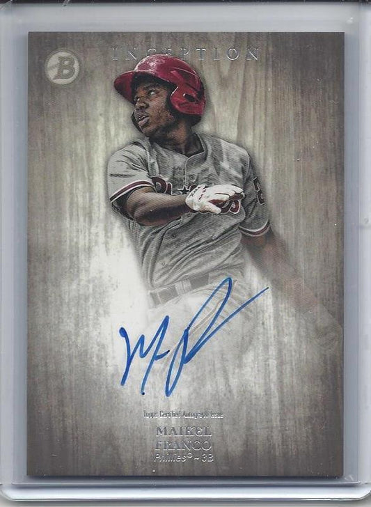 MAIKEL FRANCO 2014 BOWMAN INCEPTION PROSPECT PHILLIES ON CARD AUTO