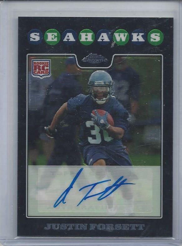 JUSTIN FORSETT 2008 TOPPS CHROME AUTO RC #197
