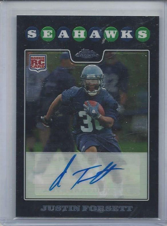 JUSTIN FORSETT 2008 TOPPS CHROME AUTO RC #197