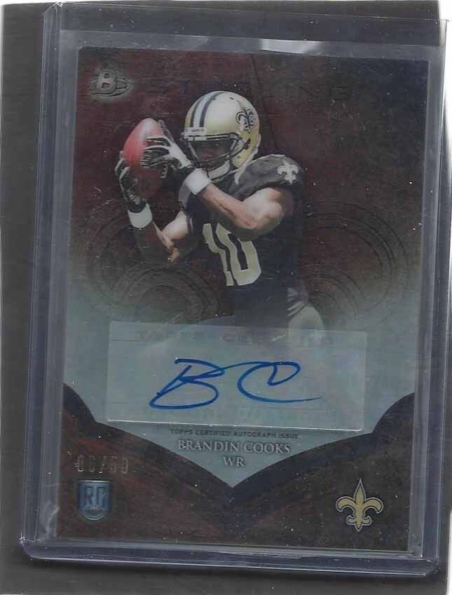 BRANDIN COOKS 2014 BOWMAN STERLING COPPER REFRACTOR ROOKIE AUTO RC #D /50